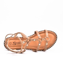 Sandal with decorated strap