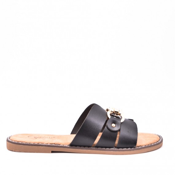 Faux leather slide