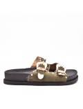 Claquette en simili daim pour femme