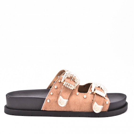 Claquette en simili daim pour femme