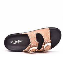 Claquette en simili daim pour femme