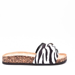 Women's bow slide with pattern