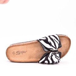 Women's bow slide with pattern