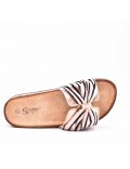 Women's bow slide with pattern