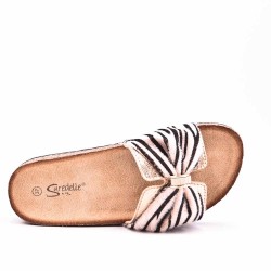 Women's bow slide with pattern