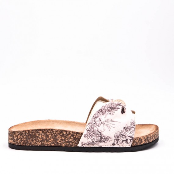 Women's bow slide with pattern