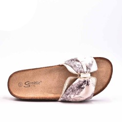 Women's bow slide with pattern