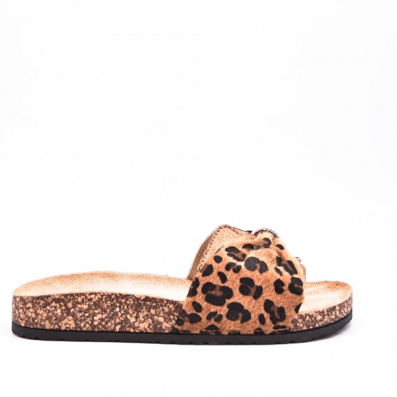 Women's bow slide with pattern