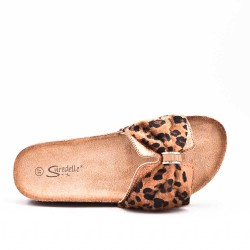 Women's bow slide with pattern