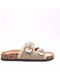 Embroidered strap sandal