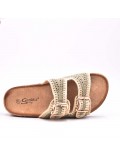 Embroidered strap sandal