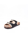 Embroidered strap sandal