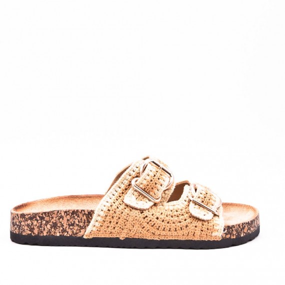 Embroidered strap sandal