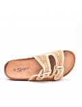 Embroidered strap sandal