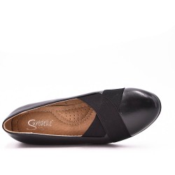 Sandale à talon petit en mix matières pour femme