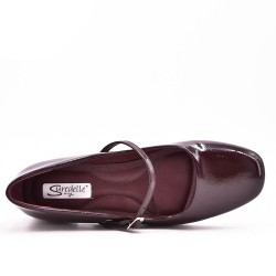 Patent heeled ballerina with a strap