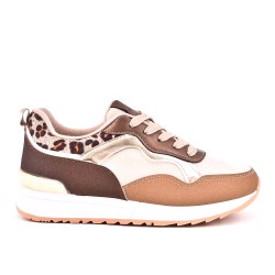 Zapatilla de material mixto para mujer