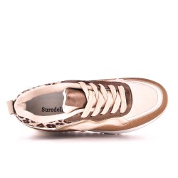 Mixed material sneaker for women