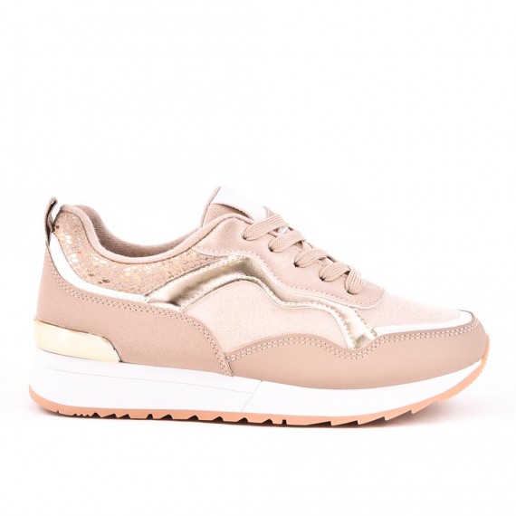 Mixed material sneaker for women