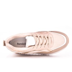 Mixed material sneaker for women