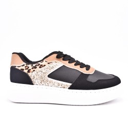 Mixed material sneaker for women