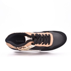 Zapatilla de material mixto para mujer