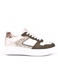 Mixed material sneaker for women