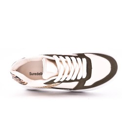 Zapatilla de material mixto para mujer