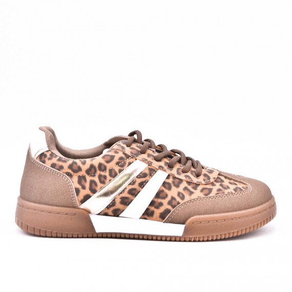 Zapatilla de material mixto para mujer