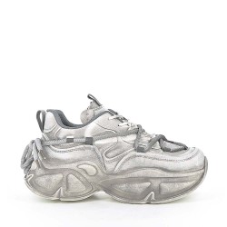 Basket en simili cuir noir à lacet