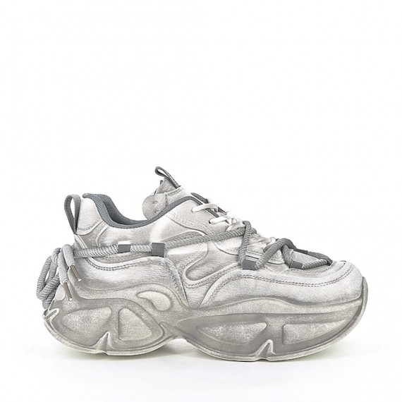 Basket en simili cuir noir à lacet