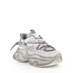 Faux leather lace-up sneaker