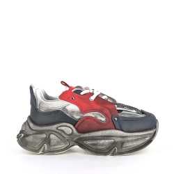 Basket en simili cuir noir à lacet