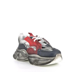 Faux leather lace-up sneaker