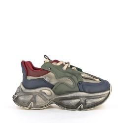 Basket en simili cuir noir à lacet