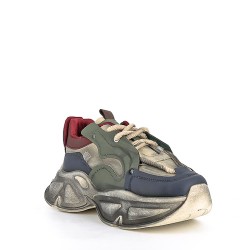 Faux leather lace-up sneaker