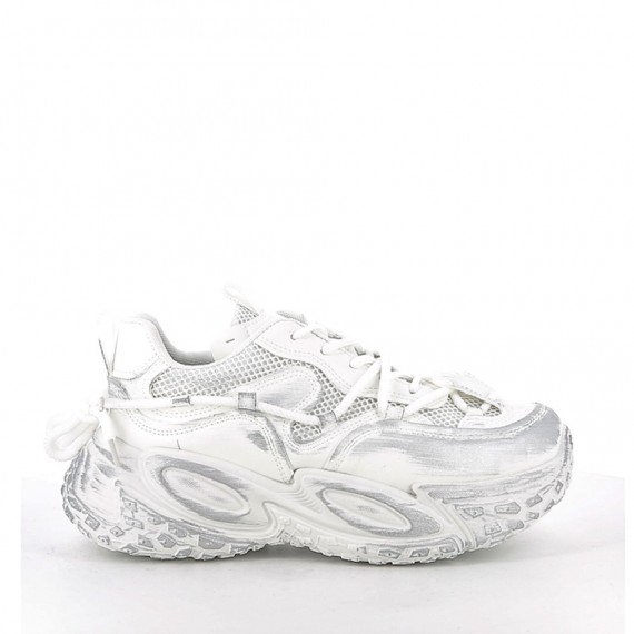 Faux leather lace-up sneaker