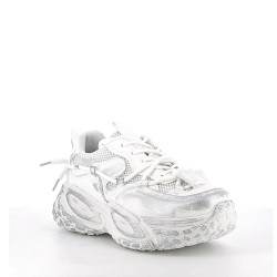 Faux leather lace-up sneaker