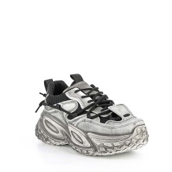 Faux leather lace-up sneaker