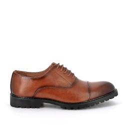 Faux leather lace-up derby