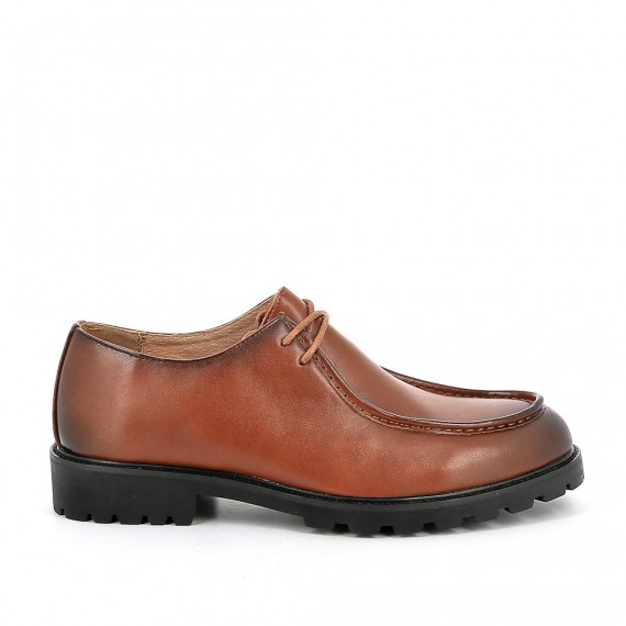 Faux leather lace-up derby
