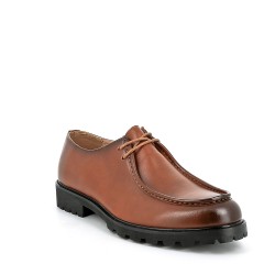 Faux leather lace-up derby