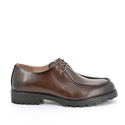 Faux leather lace-up derby