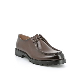 Faux leather lace-up derby