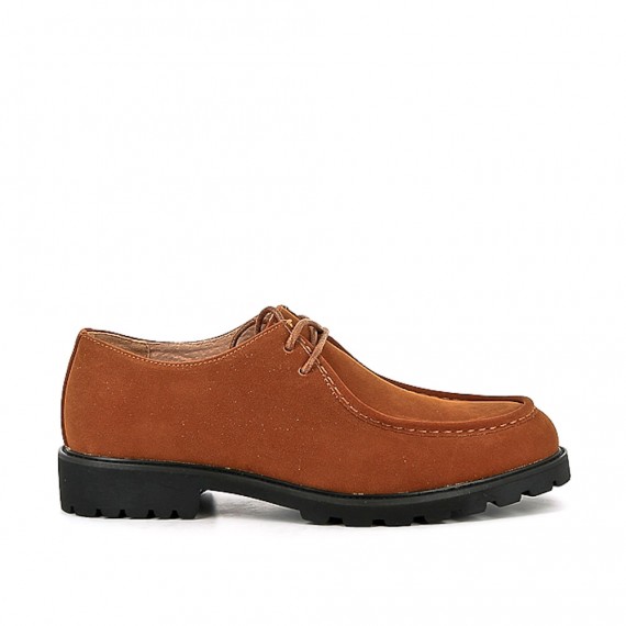Faux leather lace-up derby