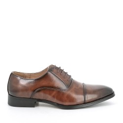 Faux leather lace-up derby