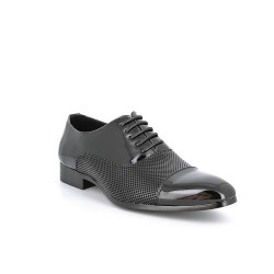 Faux leather lace-up derby
