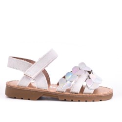 Sandale fille en mix matières 