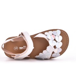 Sandale fille en mix matières 