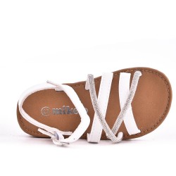 Girl's mixed materials sandal